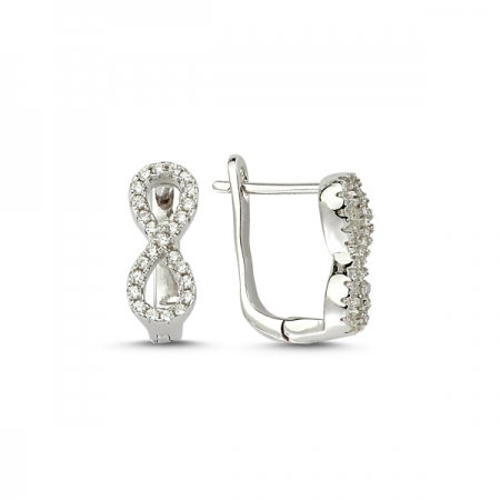 Cercei argint 925 rodiat cu simbolul infinit si zirconii albe - Infinite You ETU0038 [0]